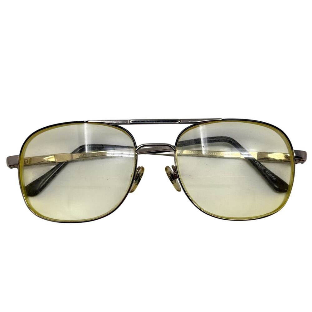 Vintage 90s Frames Looking Glass 8019 Aviator Sunglasses Gold Gray 56-18 145